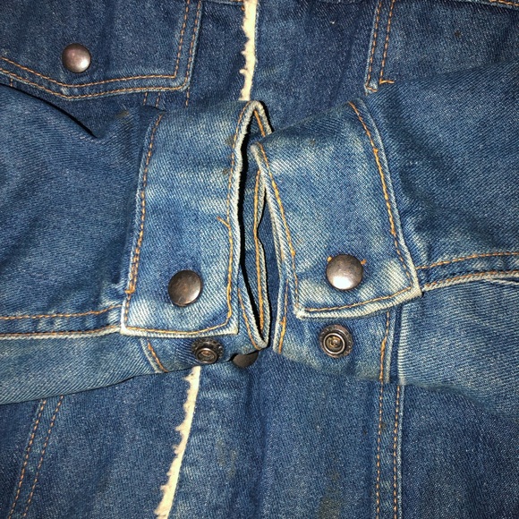 Vintage Masterpiece Apparel Denim Jacket Sherpa Lining Trucker Jean Jacket XL - Picture 8 of 12